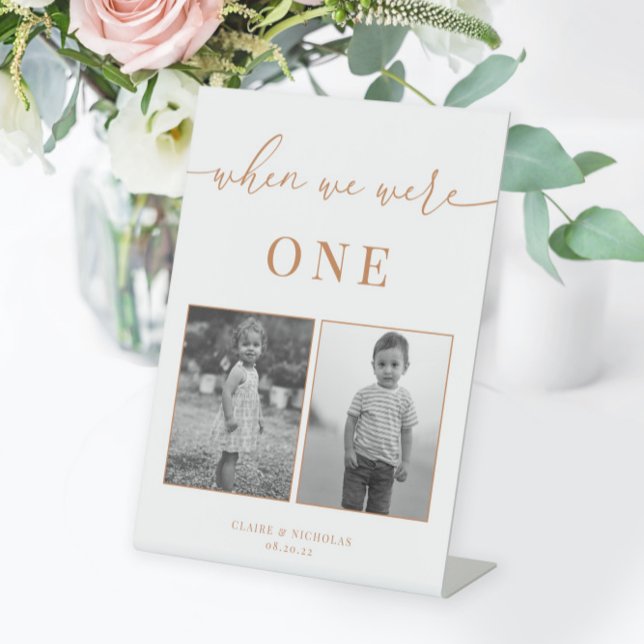 Modern Elegant Wedding Age Table Number Pedestal Sign (Creator Uploaded)