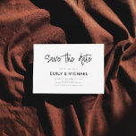Modern Elegant Wedding Announcement Save the Date<br><div class="desc">A simple modern elegant save the date wedding announcement card. Personalize this minimalist black and white wedding invitation design to have your personal details and message.</div>