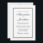 Modern Elegant Wedding Black & White Invitation<br><div class="desc">Modern Elegant,  Yet Simple Wedding Black and White</div>