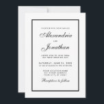 Modern Elegant Wedding Black & White Invitation<br><div class="desc">Modern Elegant,  Yet Simple Wedding Black and White</div>