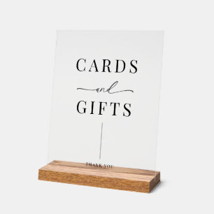 Modern Elegant Wedding Cards & Gifts Acrylic Sign