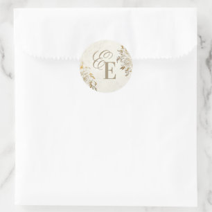 Modern Elegant Wedding Classic Round Sticker