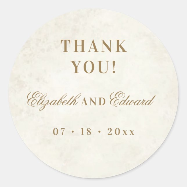 Modern Elegant Wedding Classic Round Sticker (Front)