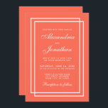 Modern Elegant Wedding Coral and White Frames Invitation<br><div class="desc">Modern Elegant Simple Geometric Wedding Coral and White Invitation Card</div>