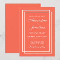 Modern Elegant Wedding Coral and White Frames