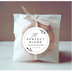 Modern Elegant Wedding Couple Black Text Classic Round Sticker