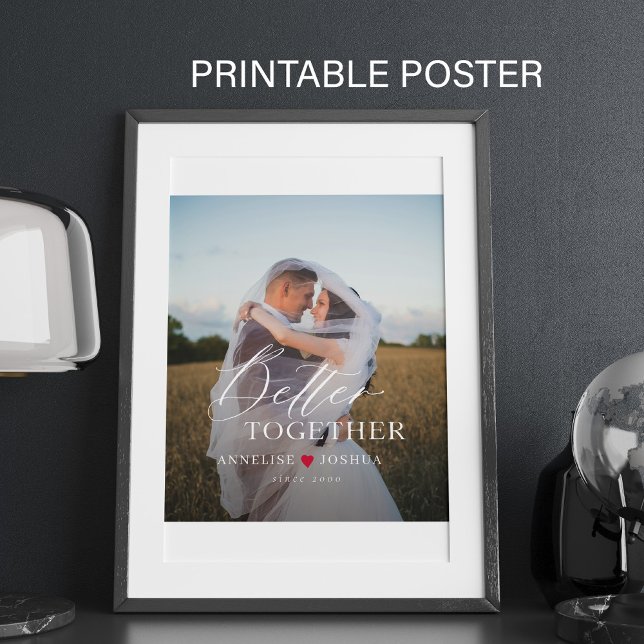 Modern elegant wedding couple photo overlay poster (Creator Uploaded)