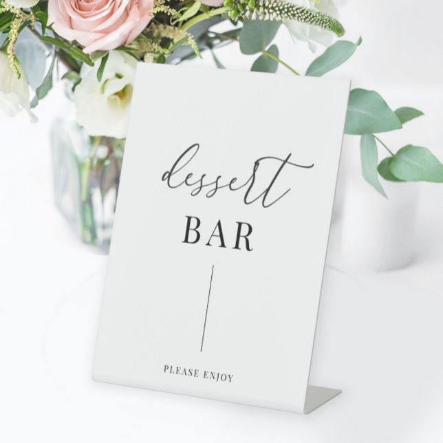 Modern Elegant Wedding Dessert Bar Pedestal Sign (Creator Uploaded)