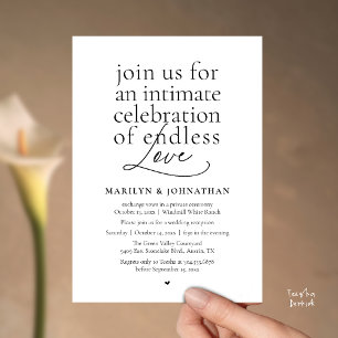 Modern Elegant Wedding, Endless Love, Reception Invitation