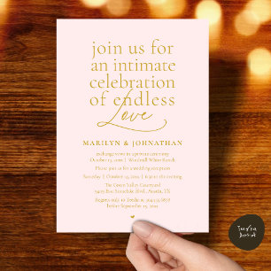 Modern Elegant Wedding, Endless Love, Reception Invitation