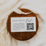 Modern Elegant Wedding Honeymoon Fund QR Code Enclosure Card<br><div class="desc">A modern and elegant Honeymoon Fund QR Code enclosure card. All text can easily be personalised with your message and payment details (Zelle,  PayPal and Venmo) and your QR code. Matching items in our store Cava Party Design</div>