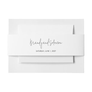 Modern Elegant Wedding Invitation Belly Band