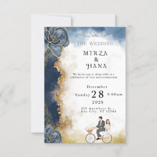 Modern Elegant Wedding Invitation | Luxury Gold Fo