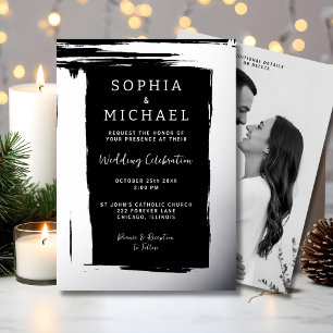 Modern Elegant Wedding Invitation Photo Template