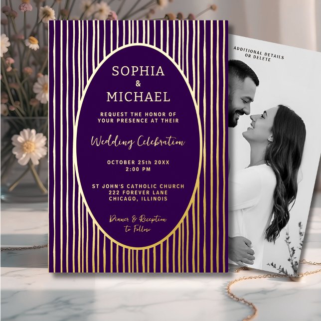 Modern Elegant Wedding Invitation Photo Template (Creator Uploaded)