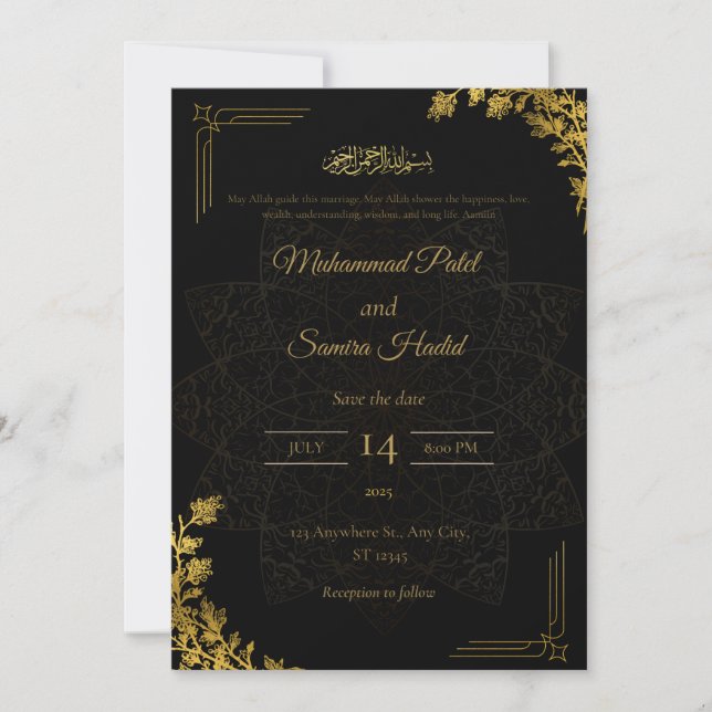 Modern Elegant Wedding Invitation Template | Edita (Front)