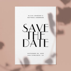 Modern Elegant Wedding Minimalist Photo & QR Save The Date
