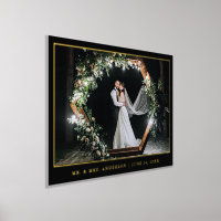 Modern Elegant Wedding Photo Black and Gold