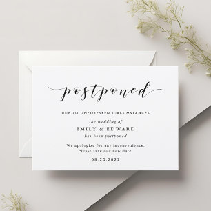 Modern Elegant Wedding Postponement Announcement