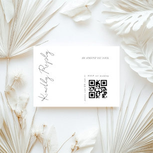Modern Elegant Wedding QR code  RSVP Card