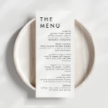 Modern Elegant Wedding Reception Menu<br><div class="desc">This is an modern wedding menu featuring minimalist layout and unique font. All colours are editable. // For matching designs, search "HARLOW" in the Sincerely By Nicole Zazzle store. * If you like this design but don't see it available for something you are looking for, please reach out to me...</div>