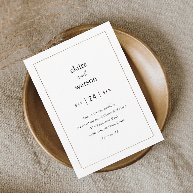 Modern Elegant Wedding Rehearsal Dinner Invitation (Creator Uploaded)
