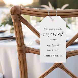 Modern Elegant Wedding Reserved Seating Chair Tags