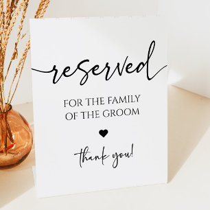 Modern Elegant Wedding Reserved Seating Pedestal Sign