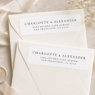 Modern Elegant Wedding Return Address Label