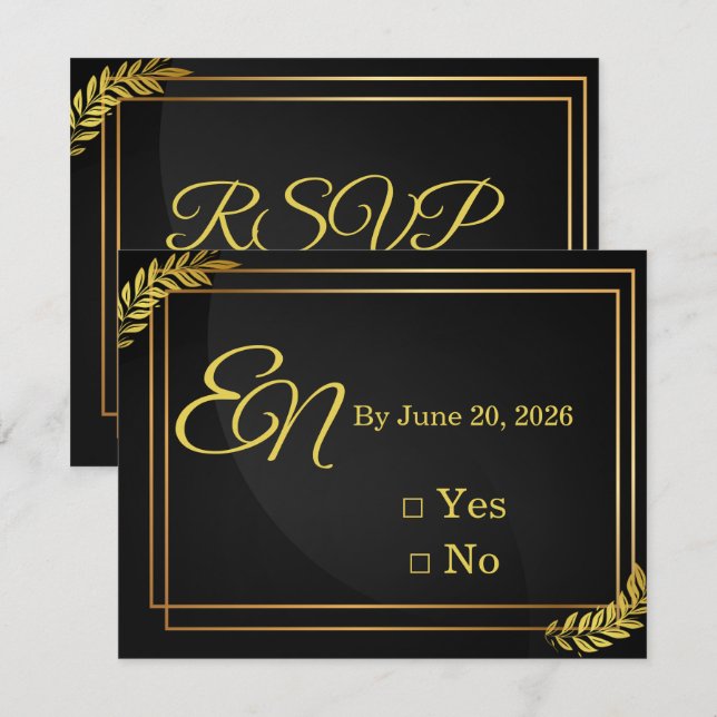 Modern Elegant Wedding RSVP Template | Edita (Front/Back)