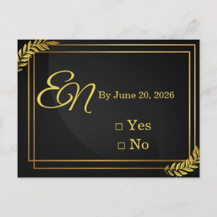 Modern Elegant Wedding RSVP Template Edita Postcard