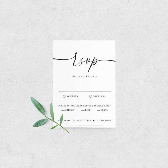 Modern Elegant Wedding RSVP Vertical Card (Creator Uploaded)