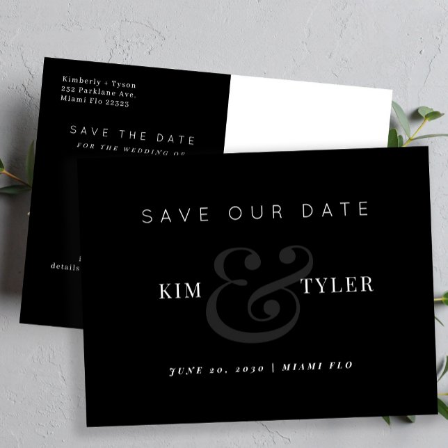 Modern elegant wedding save the date announcement postcard (Creator Uploaded)