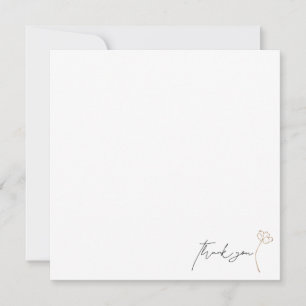 Modern Elegant Wedding Square Blank Thank You Card