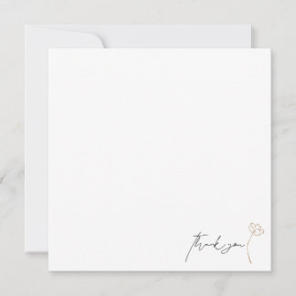Modern Elegant Wedding Square Blank Thank You Card