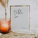 Modern Elegant Wedding Table Number<br><div class="desc">This is a modern, elegant wedding table number. Edit most wording and all fonts and background colours. // For matching items, please visit the "EMMA" collection in the Sincerely By Nicole Zazzle store. * If you like this design but don't see it available for something you are looking for, please...</div>