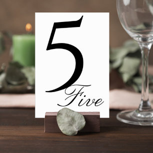 Modern Elegant Wedding Table Number Card
