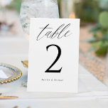 Modern Elegant Wedding Table Numbers<br><div class="desc">Elegant & Modern Wedding Table Numbers (Black & White) - These elegant wedding table numbers feature a romantic calligraphy script. Change your names and add individually to your cart.</div>