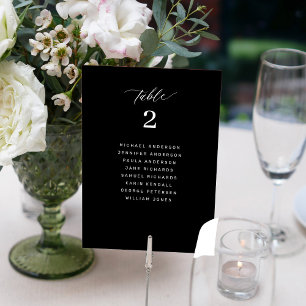 Modern elegant wedding table seating chart card