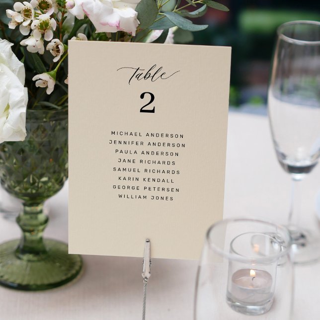 Modern elegant wedding table seating chart card (Creator Uploaded)