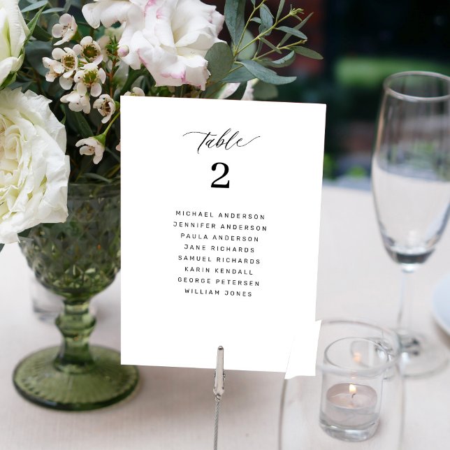 Modern elegant wedding table seating chart card (Creator Uploaded)