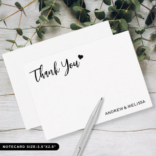 Modern Elegant Wedding Thank You Newlyweds Couple Card