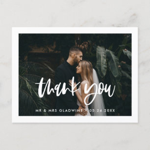 Modern elegant wedding Thank you photo Postcard