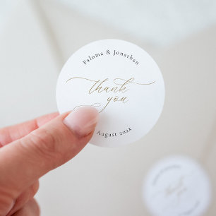 Modern Elegant Wedding Thank you Sticker