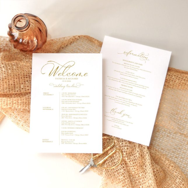 Modern Elegant Wedding Weekend Itinerary Schedule (Creator Uploaded)