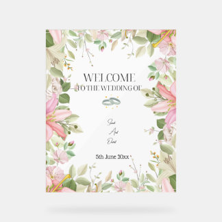 Modern Elegant Wedding  Welcome  Acrylic Sign