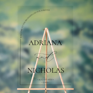 Modern Elegant Wedding Welcome Acrylic Sign