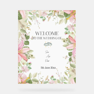 Modern Elegant Wedding Welcome Acrylic Sign