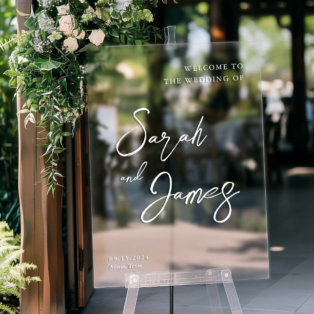 Modern Elegant Wedding Welcome Acrylic Sign (Creator Uploaded)