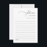 Modern Elegant Wedding Wishes And Advice Card<br><div class="desc">Gather timeless wisdom for your journey together with our Modern Black & White Newlyweds Wedding Advice cards. These sleek,  elegant cards invite guests to share heartfelt advice and wishes in striking modern calligraphy. Perfect for capturing memories and wisdom at your wedding or bridal shower.</div>
